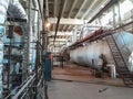 Equipment, piping and electrical machines inside of modern industrial power plant