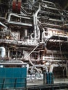 Equipment, piping and electrical machines inside of modern industrial power plant