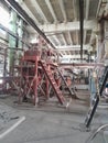 Equipment, piping and electrical machines inside of modern industrial power plant