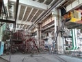 Equipment, piping and electrical machines inside of modern industrial power plant