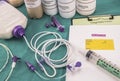 Equipment probe of enteral nutrition, palliative care in hospital, conceptual image