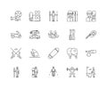 Equipment rental services line icons, signs, vector set, outline illustration concept Royalty Free Stock Photo