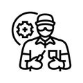 equipment service technician line icon vector illustration