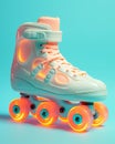 Equipment shoe roller fun pink retro vintage female sport skate exercise recreation wheels Royalty Free Stock Photo