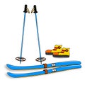 Equipment for skiers - skis, boots, poles