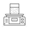 equipment for soil testing and weight measuring line icon vector illustration