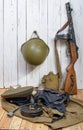 Equipment of the Soviet soldier during World War II Royalty Free Stock Photo