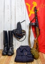 Equipment of the Soviet soldier during World War II Royalty Free Stock Photo