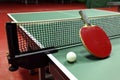 Equipment for table tennis - racket, ball, table Royalty Free Stock Photo
