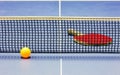 Equipment for table tennis - racket, ball, table Royalty Free Stock Photo