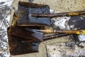 Equipment used to clean oil spill accident