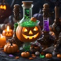 Equipment used to make magic potions for witches on Halloween night