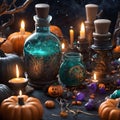 Equipment used to make magic potions for witches on Halloween night