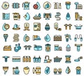 Equipment for water purification icons set line color vector Royalty Free Stock Photo