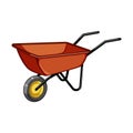 equipment wheelbarrow cartoon vector illustration