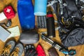 Equipment that would pack out on the trail. Royalty Free Stock Photo