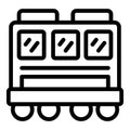 Equipped freight wagon icon outline vector. Haulage transport container