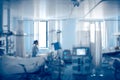 Equipped intensive care unit of modern hospital, unfocused background Royalty Free Stock Photo