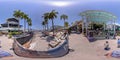 360 equirectangular photo Miami busy weekend at Bayside Downtown Royalty Free Stock Photo