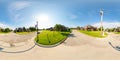 360 equirectangular photo neighborhood in Oklahoma City near the State Capitol Royalty Free Stock Photo