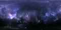 360 Equirectangular projection. Space background with nebula and stars. Panorama, environment map. HDRI spherical panorama