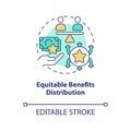 Equitable benefits distribution concept icon