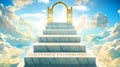 Equitable distribution as stairs to reach out to the heavenly gate for reward, success and happiness. Equitable distribution
