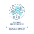 Equitable economic design turquoise concept icon