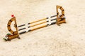Equitation. Obstacle for jumping horses. Royalty Free Stock Photo