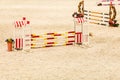 Equitation. Obstacle for jumping horses. Royalty Free Stock Photo