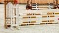 Equitation. Obstacle for jumping horses. Royalty Free Stock Photo