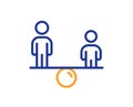 Equity culture line icon. Equality sign. Vector