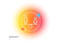 Equity culture line icon. Equality sign. Gradient blur button. Vector Royalty Free Stock Photo