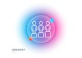 Equity culture line icon. Equality sign. Gradient blur button. Vector Royalty Free Stock Photo