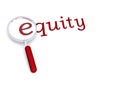 Equity with magnifying glass