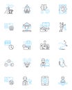 Equity market linear icons set. Stocks, Investments, Trading, Financial, Profit, Loss, Shareholders line vector and