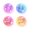 Equity, Messages and Clock minimal line icons. For web application, printing. Vector