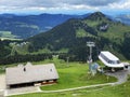 4er Sesselbahn Sternen zum Klein Sternen or 4-seater Chairlift Hoch-Ybrig - Seebli Kl. Sternen on the slopes of the Schwyz Alps Royalty Free Stock Photo