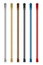 Zipper ,fastener vector illustration set /color variations / Vertical Royalty Free Stock Photo