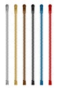 Zipper ,fastener vector illustration set /color variations / Vertical Royalty Free Stock Photo