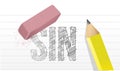 Erase all sins illustration design over a notepad