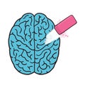 Erasing human brain illustration