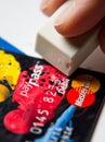 Erase the credit card debt Royalty Free Stock Photo