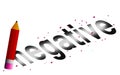 Erase negative word with  pencil eraser isolated Royalty Free Stock Photo