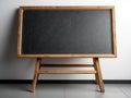 erased blackboard wooden legs and chalk stains education background with copyspace