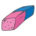 Erased icon. Vector illustration of stationery eraser. Hand drawn rubber eraser Royalty Free Stock Photo