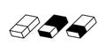 Eraser Black Icon Bundle for Correction and Study Royalty Free Stock Photo
