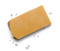 Eraser Brown Used Top View Royalty Free Stock Photo