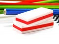 Eraser an colorful pencil Royalty Free Stock Photo