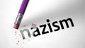 Eraser deleting the word Nazism
